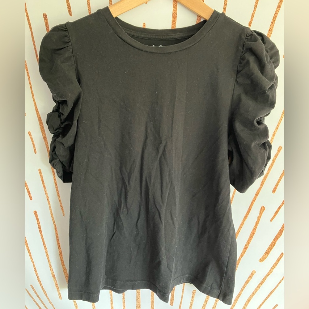 Petite LOFT Rouched Sleeve Top